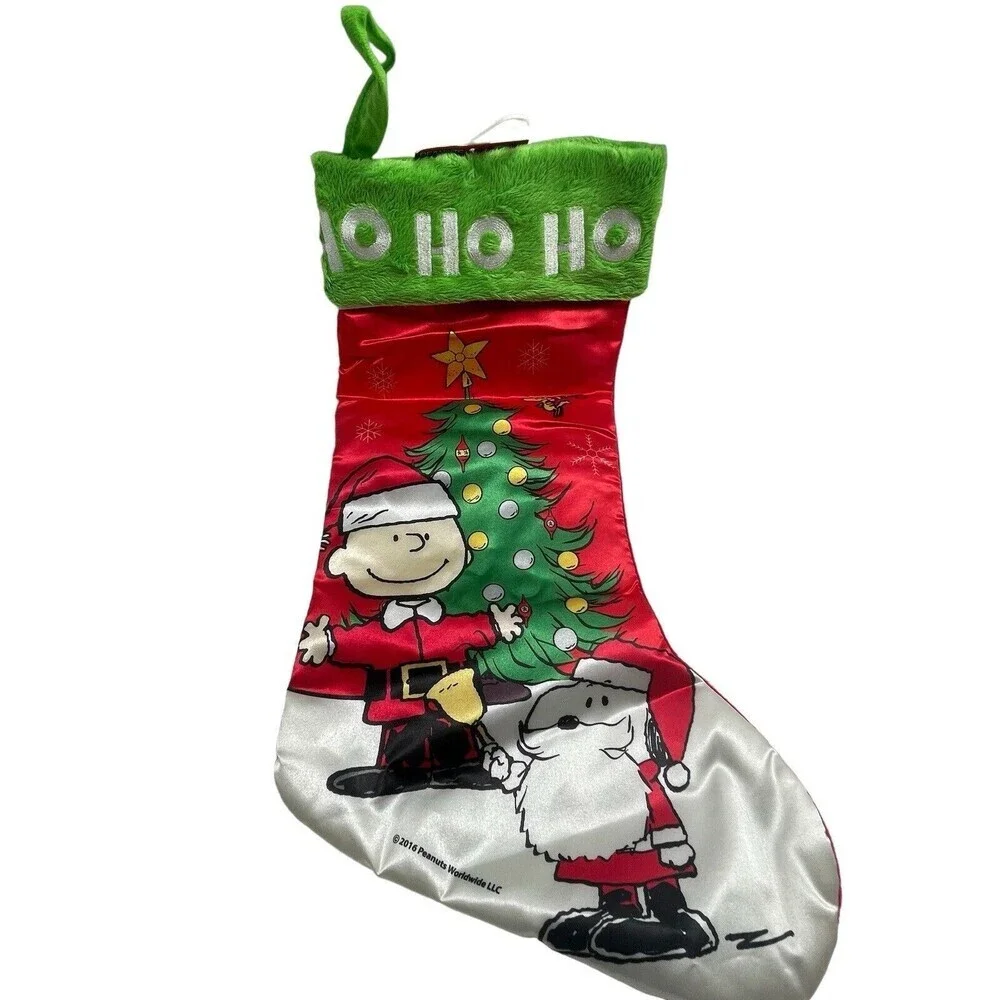 Vintage Peanuts Charlie Brown & Snoopy Ho Ho Ho Christmas Stocking